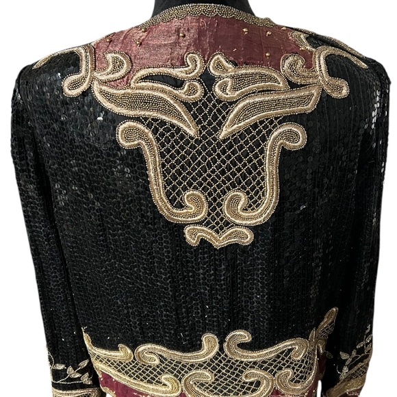 Vintage Judith Ann Silk Sequin Jacket - Picture 3 of 3
